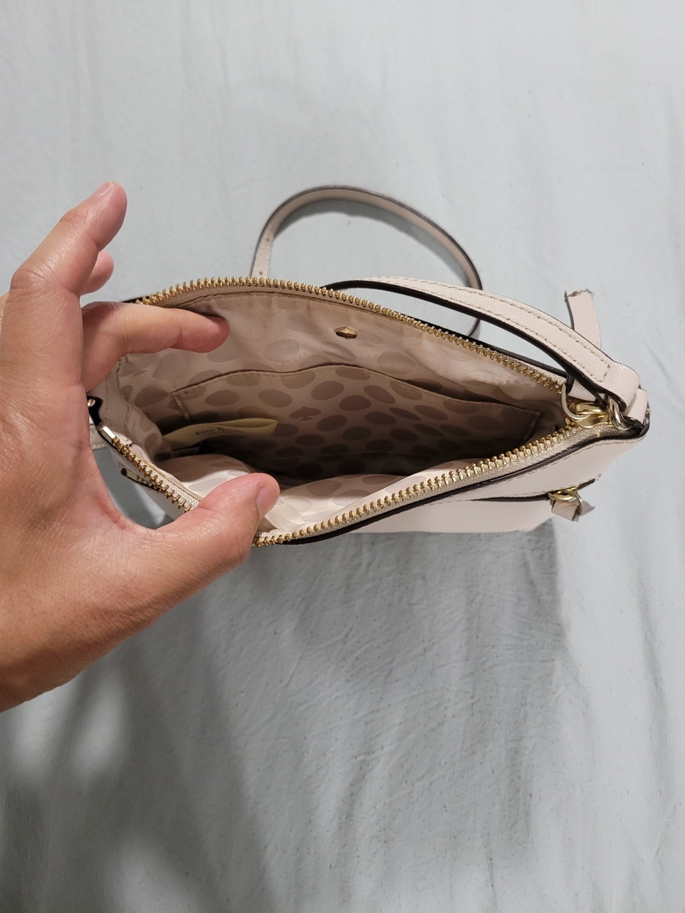 Kate Spade Laurel Way Rima Crossbody Bag Chalk Pink Saffiano Leather - Picture 3 of 5